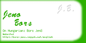 jeno bors business card