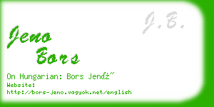 jeno bors business card